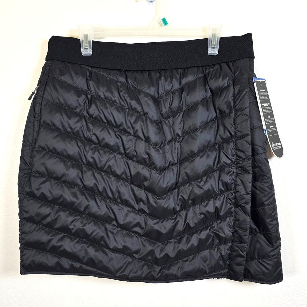 Aventure Down Filled Puffer Skirt Women's L Black Fleece Lined Winter Gorpcore